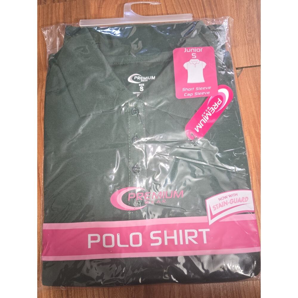 Premium Wear Junior Girl Short Sleeve Polo Shirts Size Small Green Uniform S3